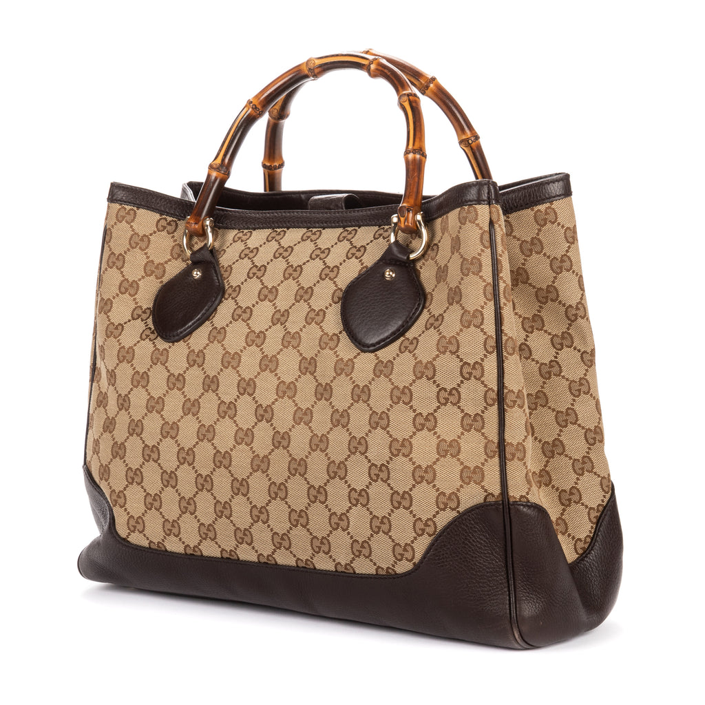 Shoulder Bag Medium Bamboo Daily Top Handle Medium Brown Monogrammed Canvas