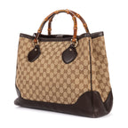 Shoulder Bag Medium Bamboo Daily Top Handle Medium Brown Monogrammed Canvas