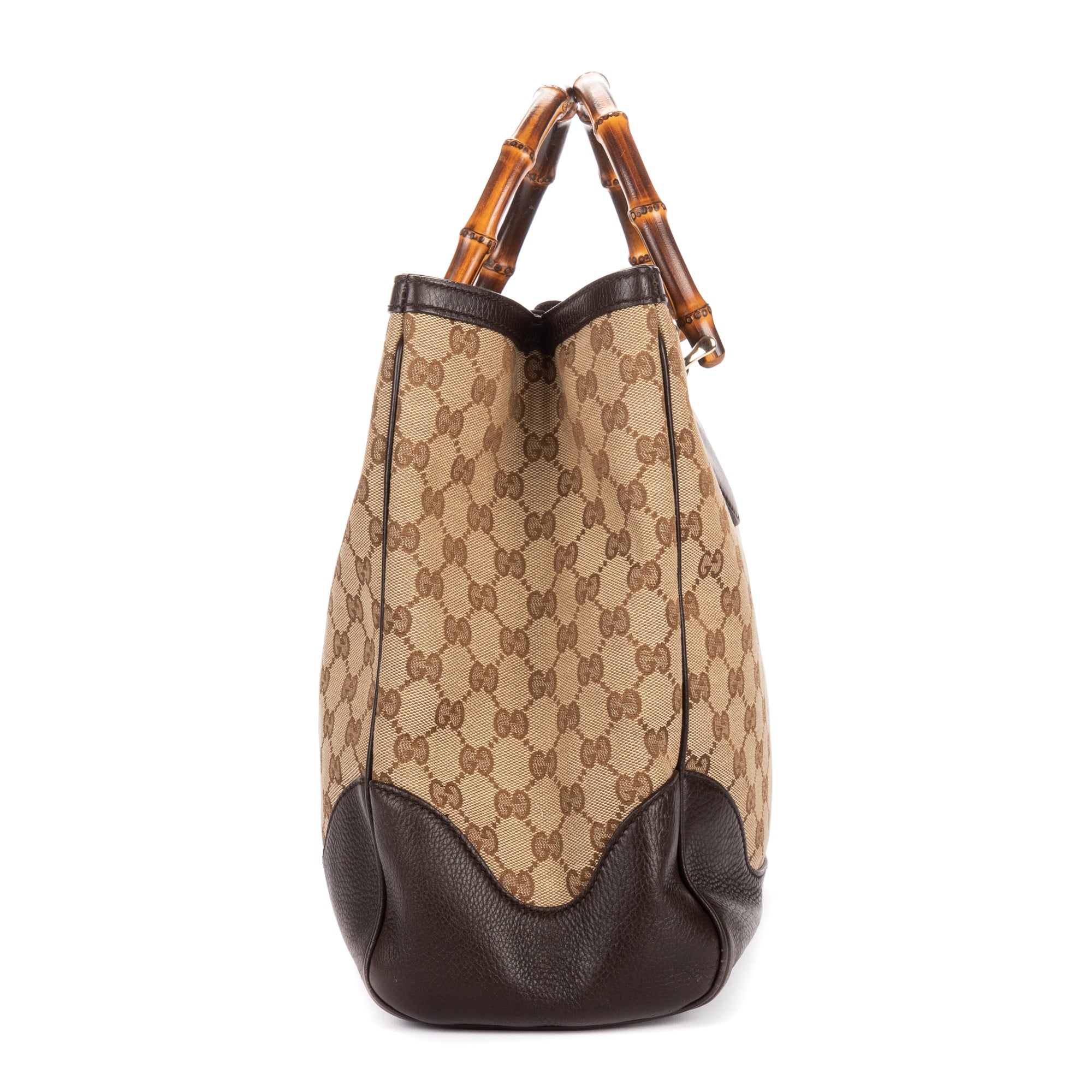 Shoulder Bag Medium Bamboo Daily Top Handle Medium Brown Monogrammed Canvas