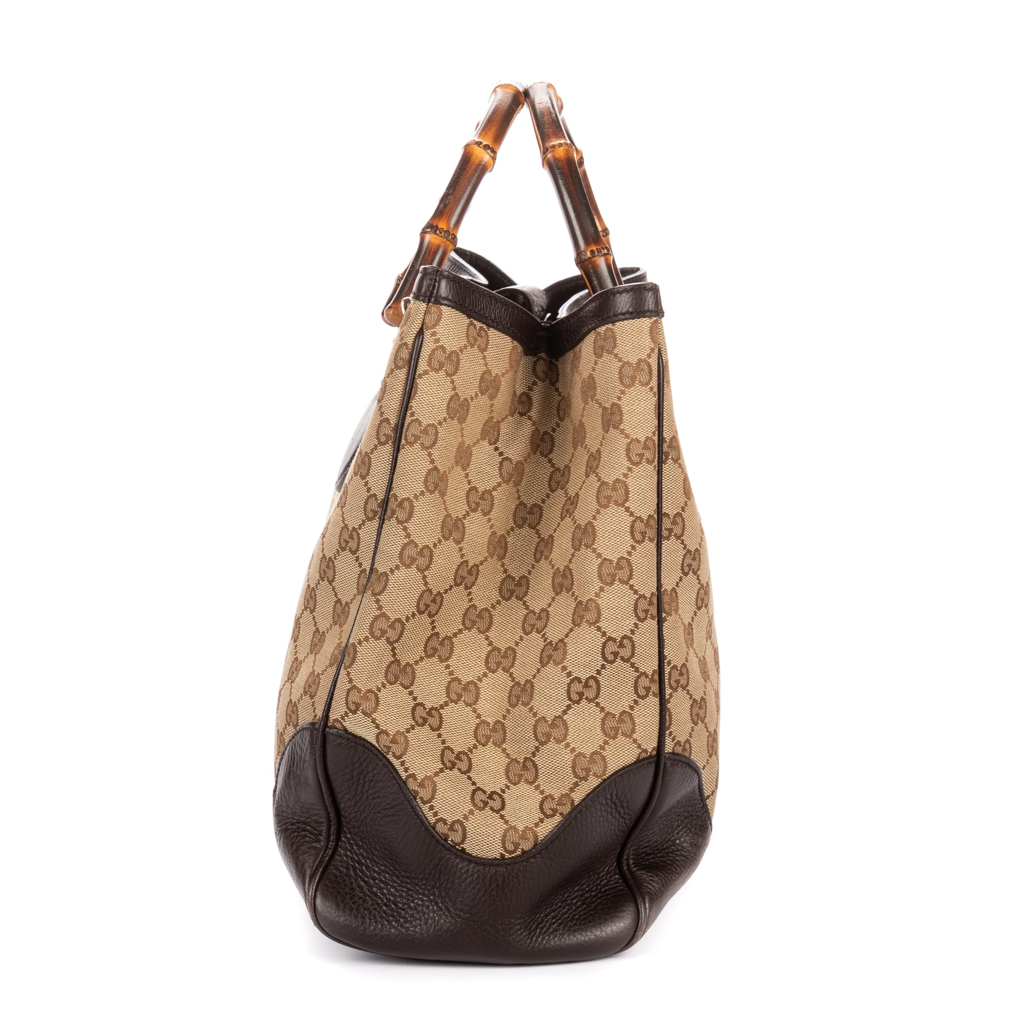 Shoulder Bag Medium Bamboo Daily Top Handle Medium Brown Monogrammed Canvas