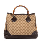 Shoulder Bag Medium Bamboo Daily Top Handle Medium Brown Monogrammed Canvas