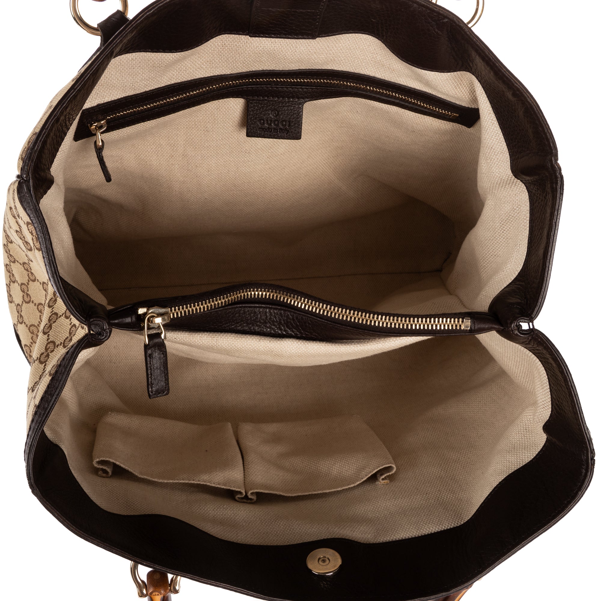 Shoulder Bag Medium Bamboo Daily Top Handle Medium Brown Monogrammed Canvas