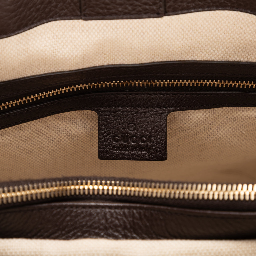 Shoulder Bag Medium Bamboo Daily Top Handle Medium Brown Monogrammed Canvas