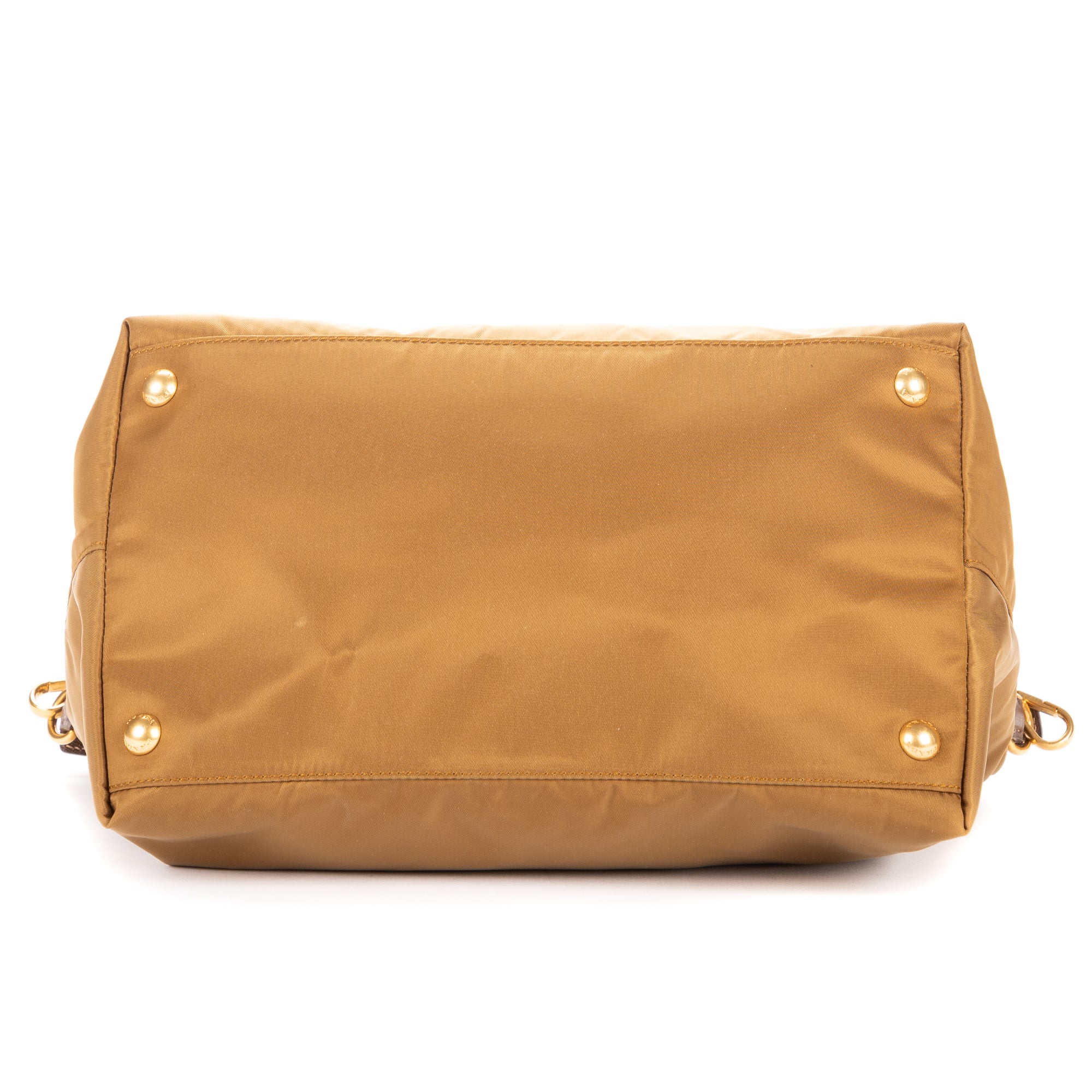 Shoulder Bag Tote Olive Brown Nylon Canvas