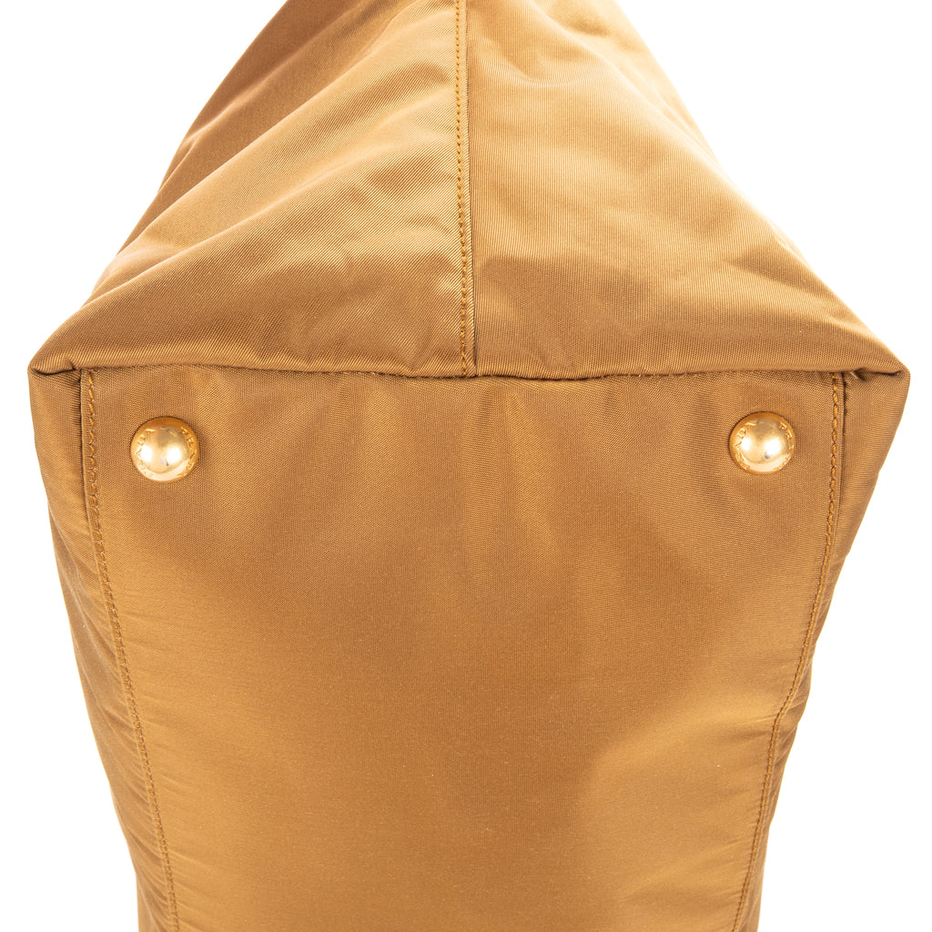 Shoulder Bag Tote Olive Brown Nylon Canvas