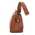 Shoulder Bag Dotcom Top Handle Brown Textured Leather