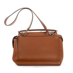 Shoulder Bag Dotcom Top Handle Brown Textured Leather