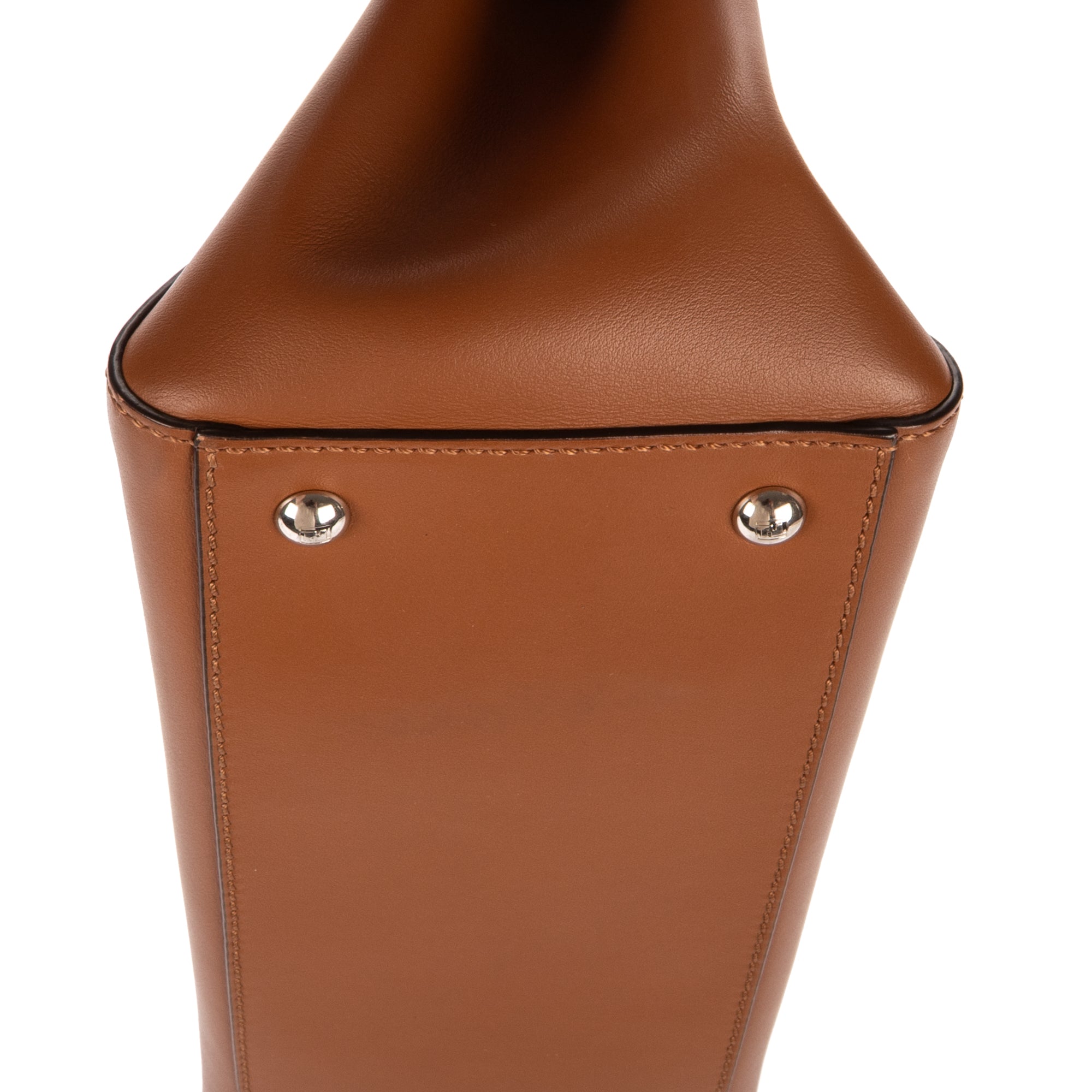Shoulder Bag Dotcom Top Handle Brown Textured Leather