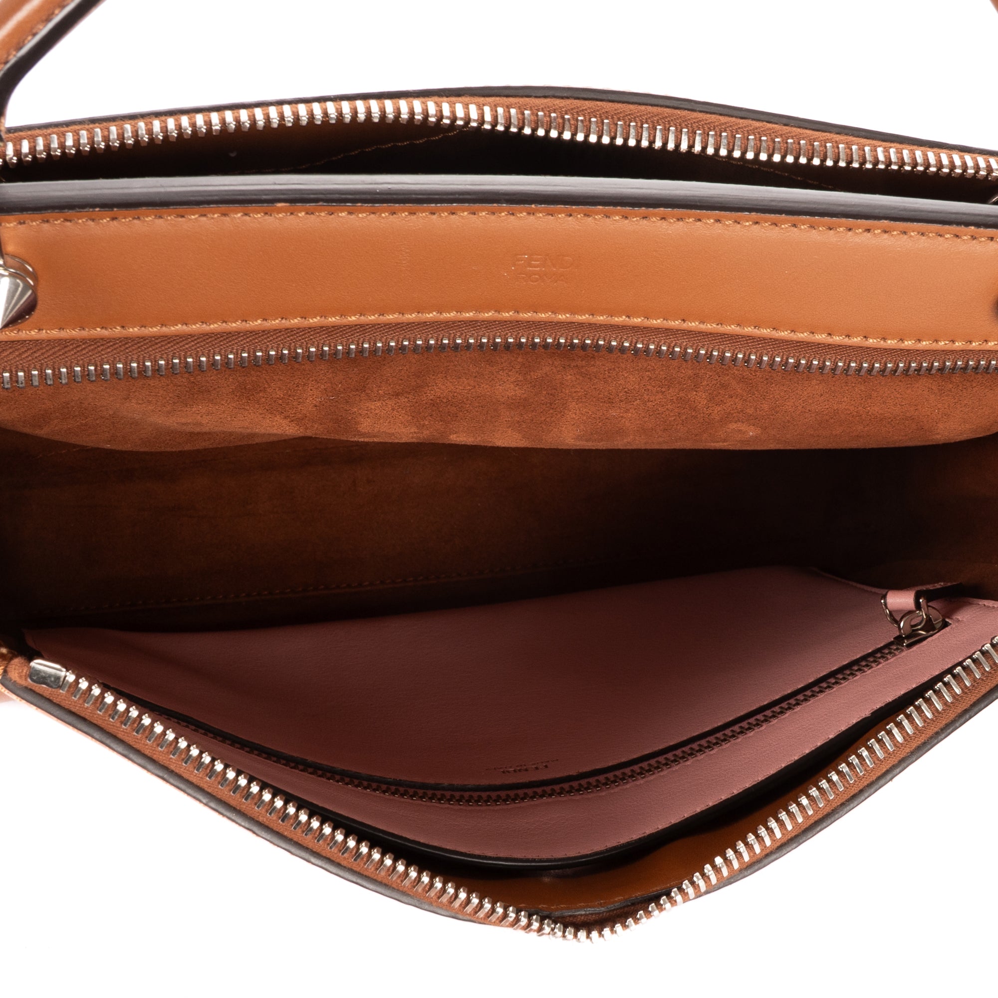 Shoulder Bag Dotcom Top Handle Brown Textured Leather