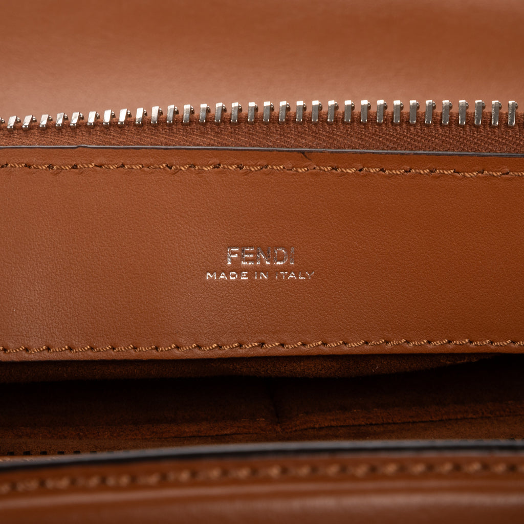Shoulder Bag Dotcom Top Handle Brown Textured Leather
