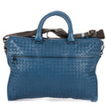 Shoulder Bag Veneto Messenger Blue Intrecciato Nappa Leather