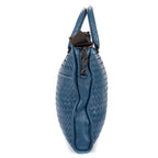 Shoulder Bag Veneto Messenger Blue Intrecciato Nappa Leather