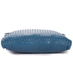 Bolso de hombro bandolera Veneto de piel Nappa Intrecciato azul