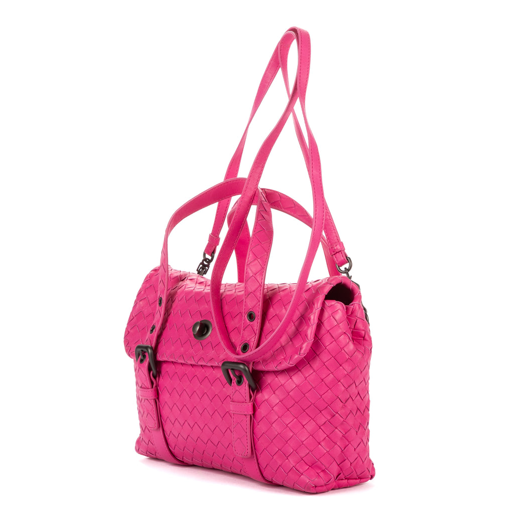 Shoulder Bag Flap Messenger Pink Intrecciato Nappa Leather