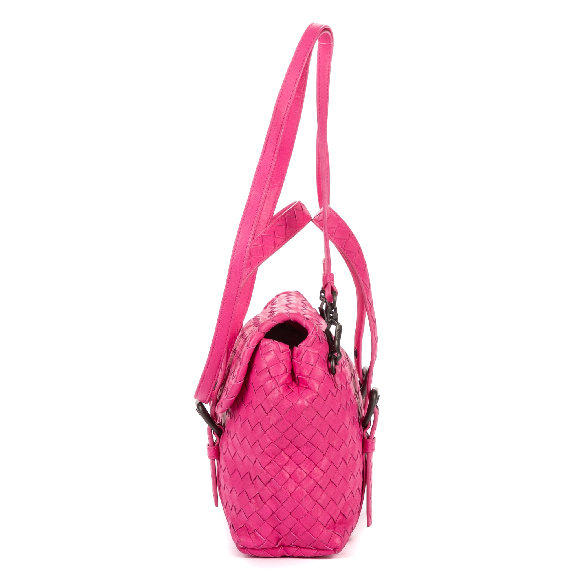 Shoulder Bag Flap Messenger Pink Intrecciato Nappa Leather