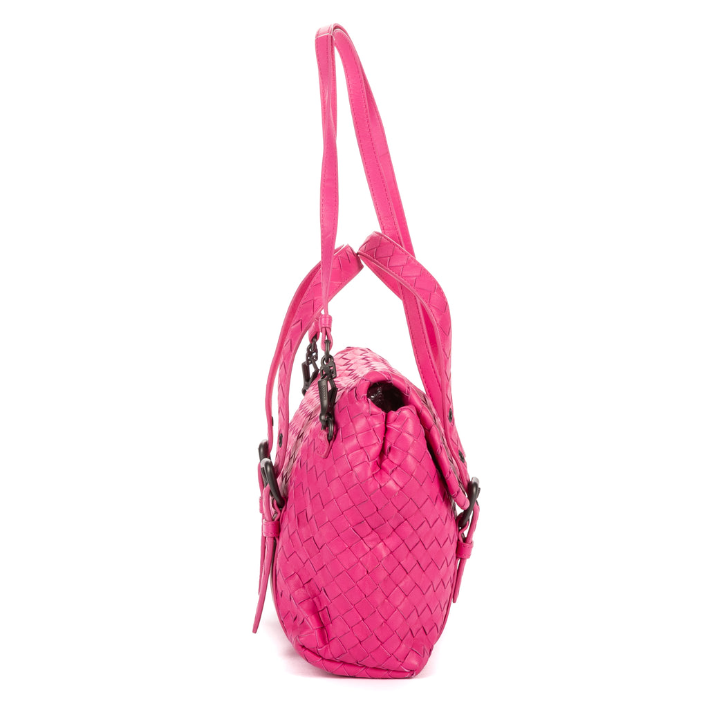Shoulder Bag Flap Messenger Pink Intrecciato Nappa Leather