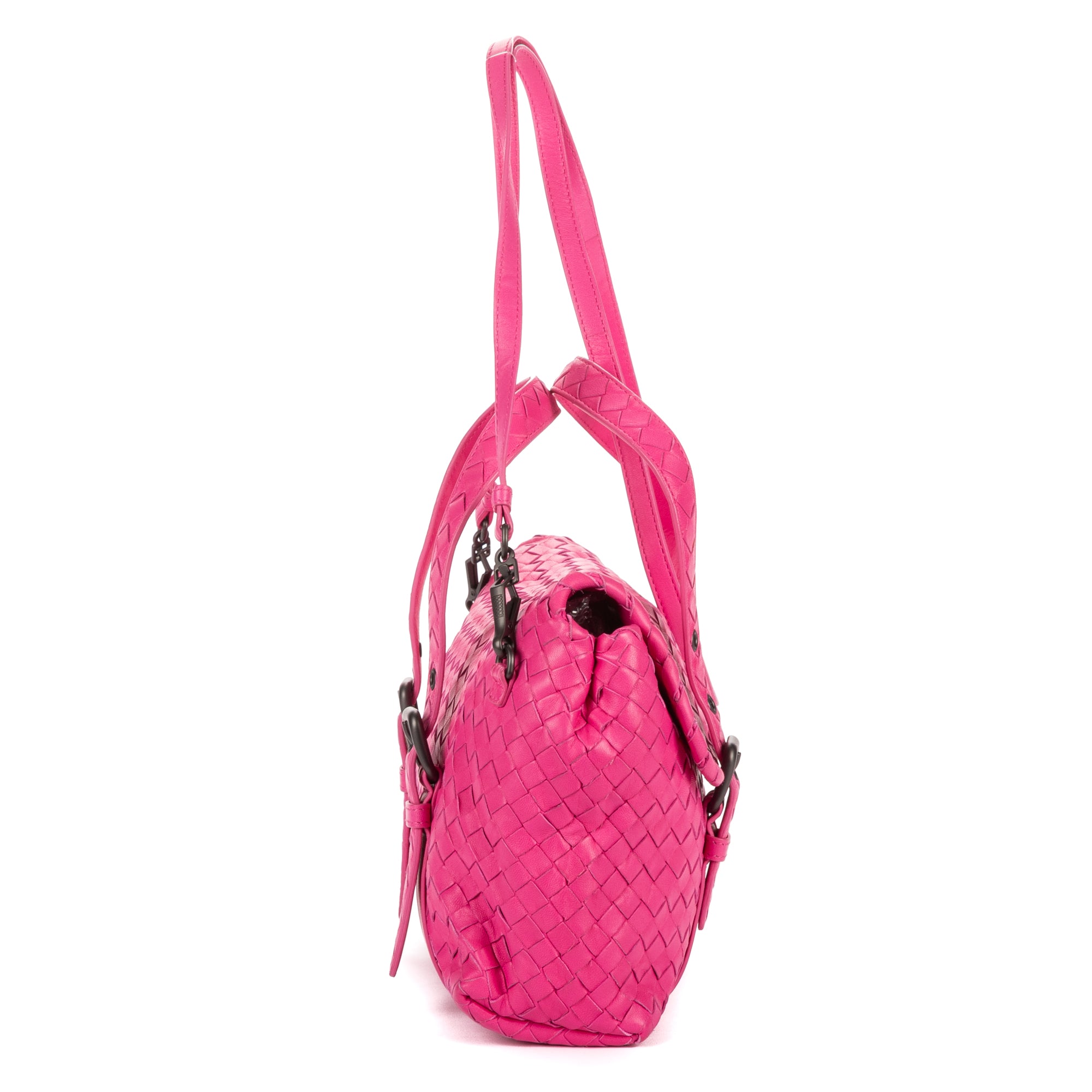 Shoulder Bag Flap Messenger Pink Intrecciato Nappa Leather
