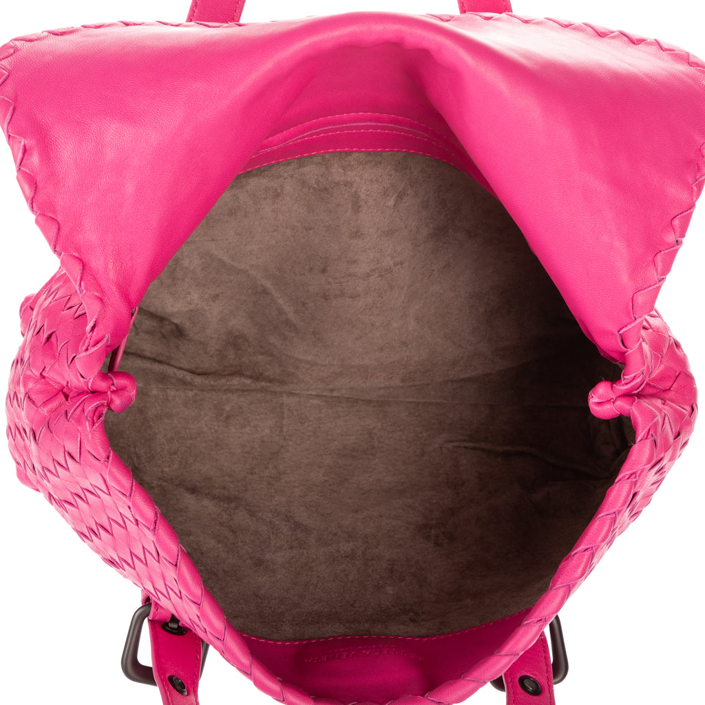 Shoulder Bag Flap Messenger Pink Intrecciato Nappa Leather