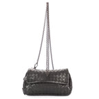 Shoulder Bag Olimpia Roma Crossbody Black Intrecciato Nappa Leather