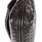 Shoulder Bag Olimpia Roma Crossbody Black Intrecciato Nappa Leather
