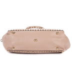 Bolso de mano Rockstud Tote Cuero de becerro tachonado rosa claro