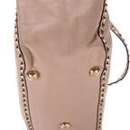 Bolso de mano Rockstud Tote Cuero de becerro tachonado rosa claro