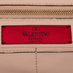 Bolso de mano Rockstud Tote Cuero de becerro tachonado rosa claro