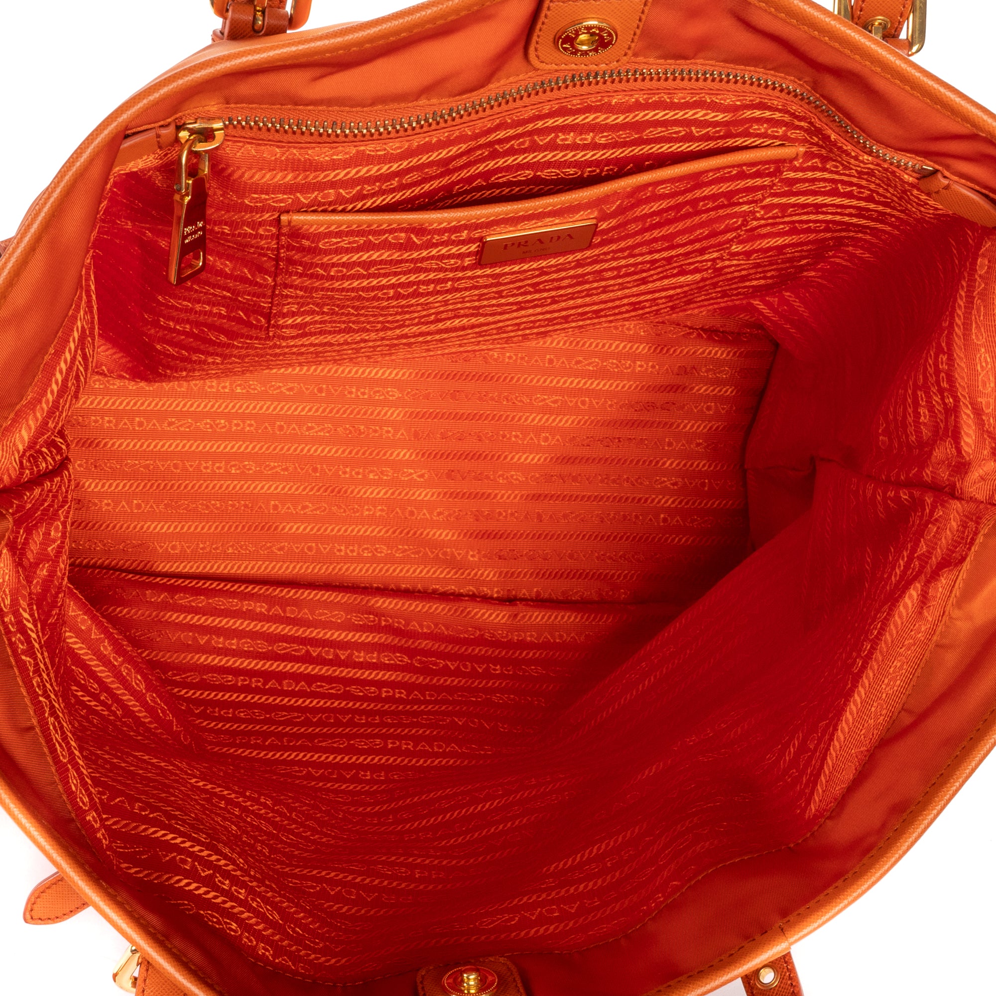 Shoulder Bag Tessuto Nylon Orange Nylon Canvas