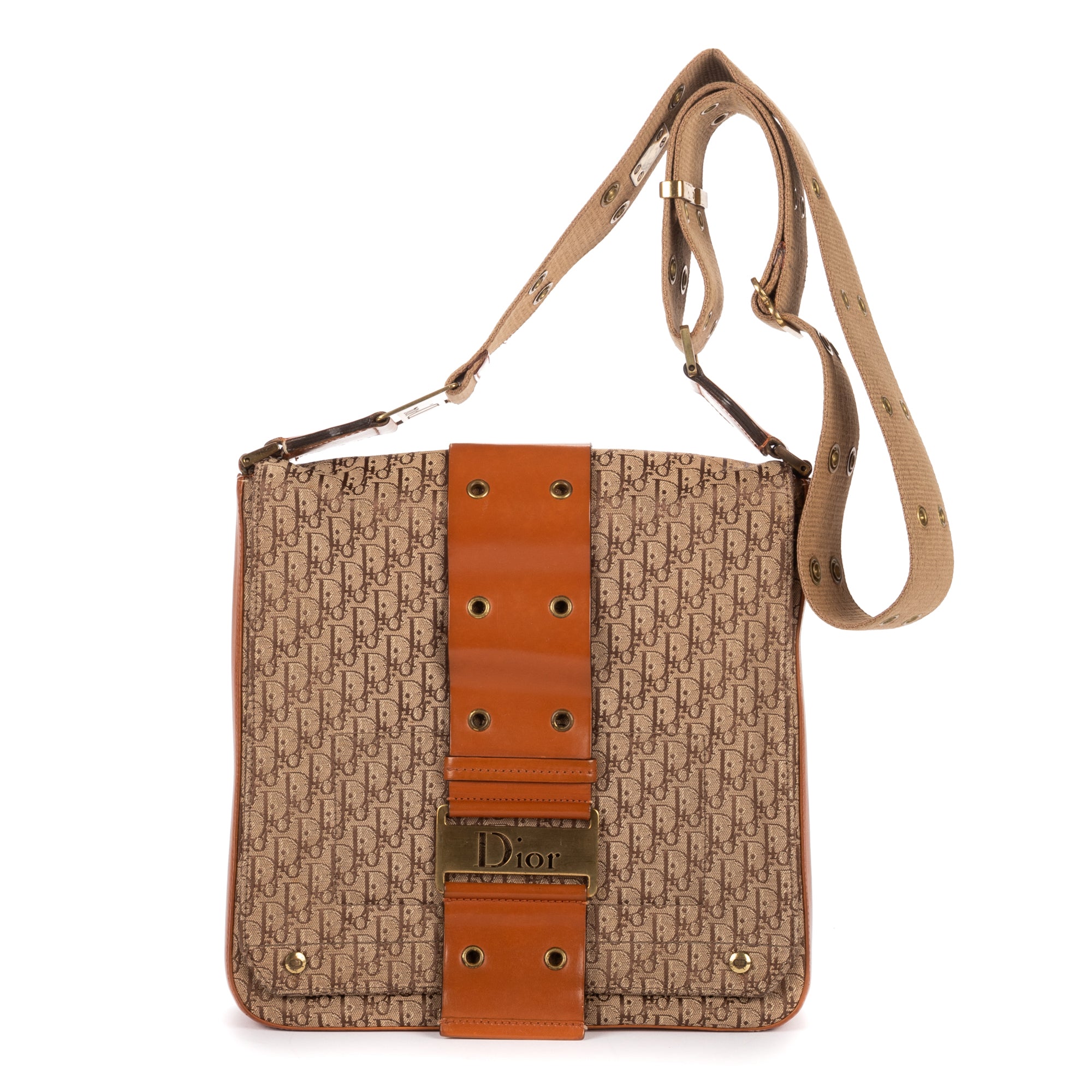 Shoulder Bag Street Chic Crossbody Brown Diorissimo Canvas