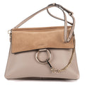 Shoulder Bag Medium Faye Bag Medium Grey Calfskin/Suede Leather
