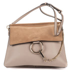 Shoulder Bag Medium Faye Bag Medium Grey Calfskin/Suede Leather