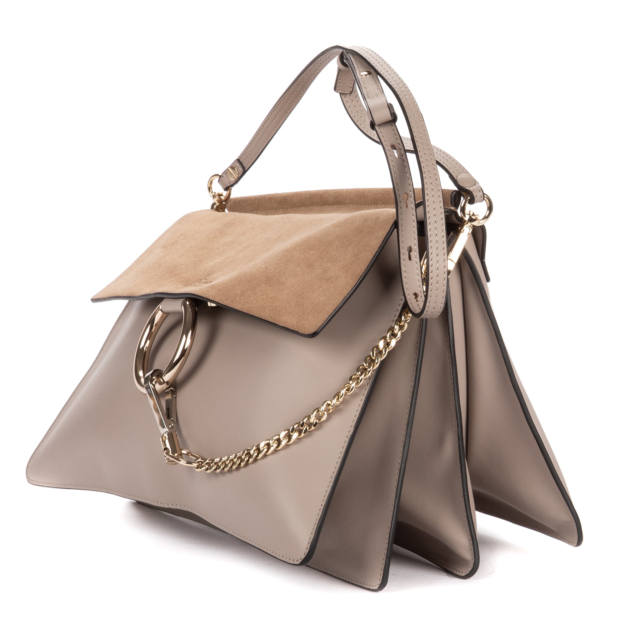 Shoulder Bag Medium Faye Bag Medium Grey Calfskin/Suede Leather