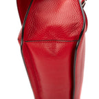 Shoulder Bag Bamboo Tassel Daily Flap Red Grained Calfskin Leather