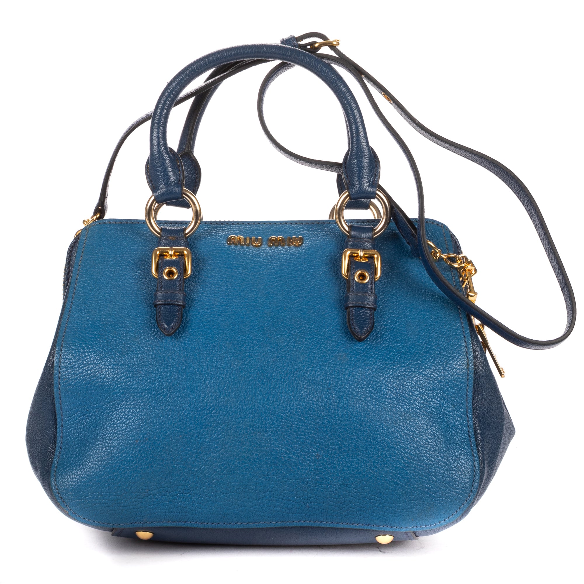 Shoulder Bag Bauletto Bag Blue Madras Leather