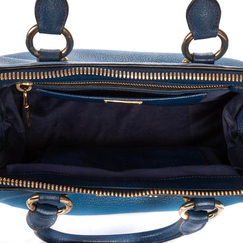 Shoulder Bag Bauletto Bag Blue Madras Leather