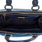 Shoulder Bag Bauletto Bag Blue Madras Leather