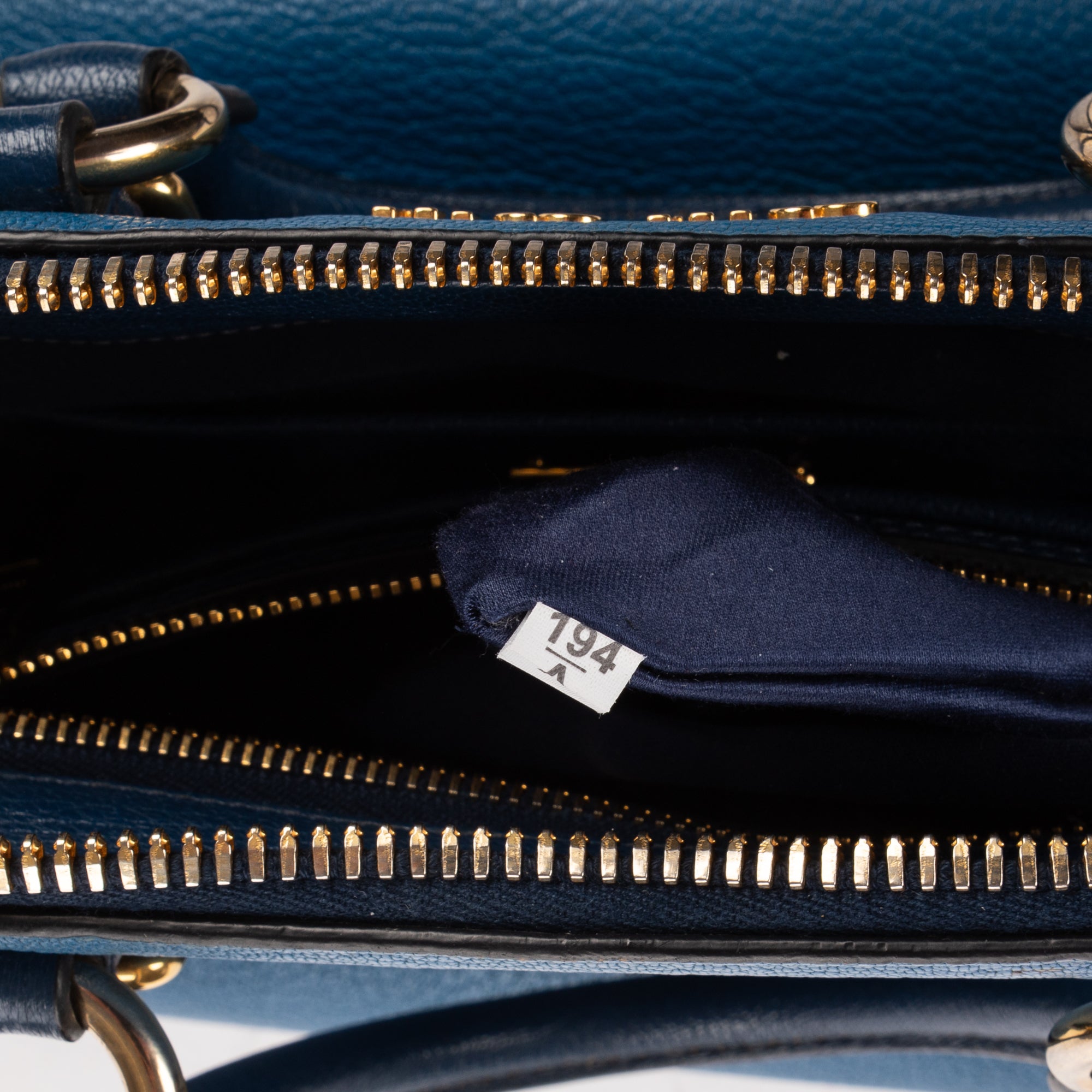 Shoulder Bag Bauletto Bag Blue Madras Leather