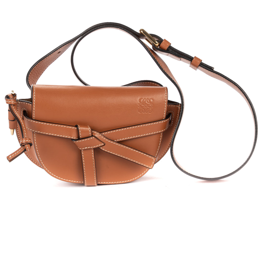 Waist Bag Mini Gate Waist Bag Small Brown Smooth Calfskin Leather
