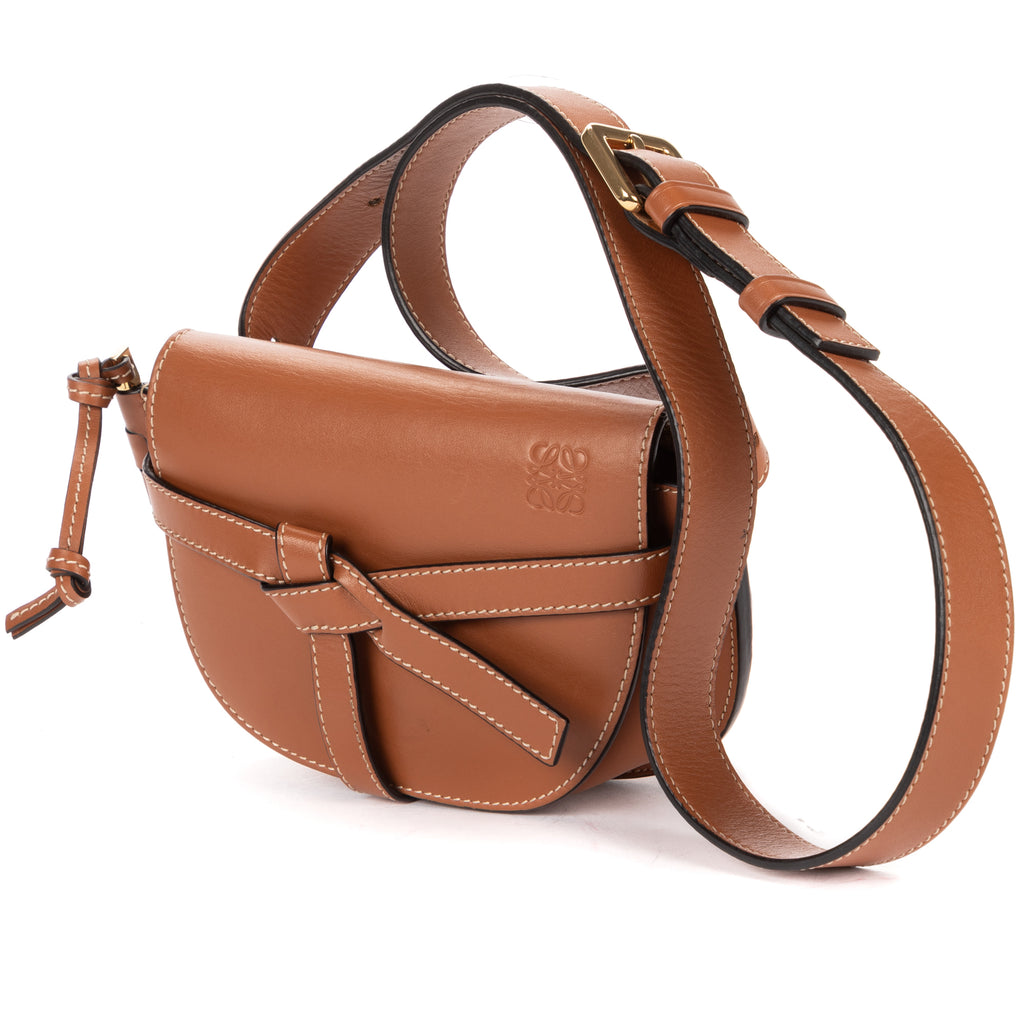 Waist Bag Mini Gate Waist Bag Small Brown Smooth Calfskin Leather