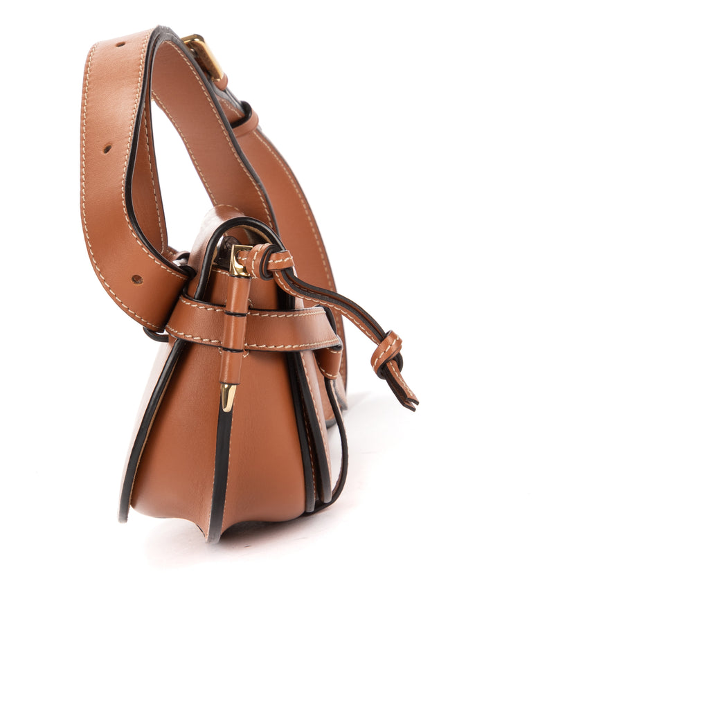 Waist Bag Mini Gate Waist Bag Small Brown Smooth Calfskin Leather