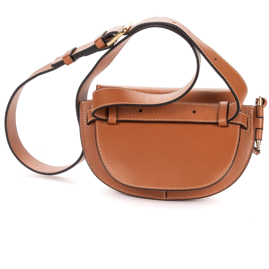 Waist Bag Mini Gate Waist Bag Small Brown Smooth Calfskin Leather