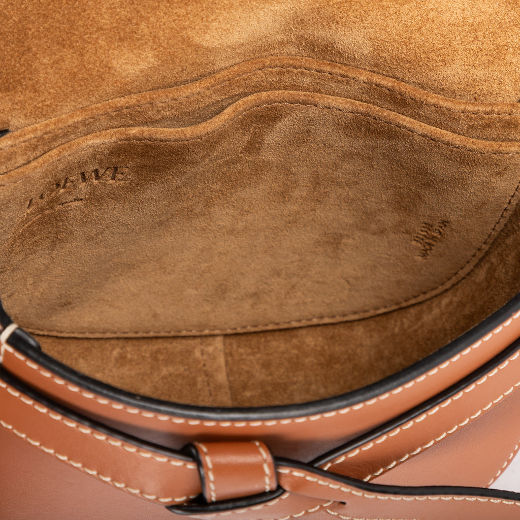 Waist Bag Mini Gate Waist Bag Small Brown Smooth Calfskin Leather