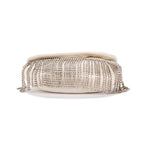 Shoulder Bag Crystal Fringed Crossbody Ivory Calfskin Leather