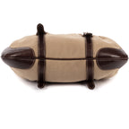 Shoulder Bag Jacquard Two Straps Tote Brown Jacquard Canvas