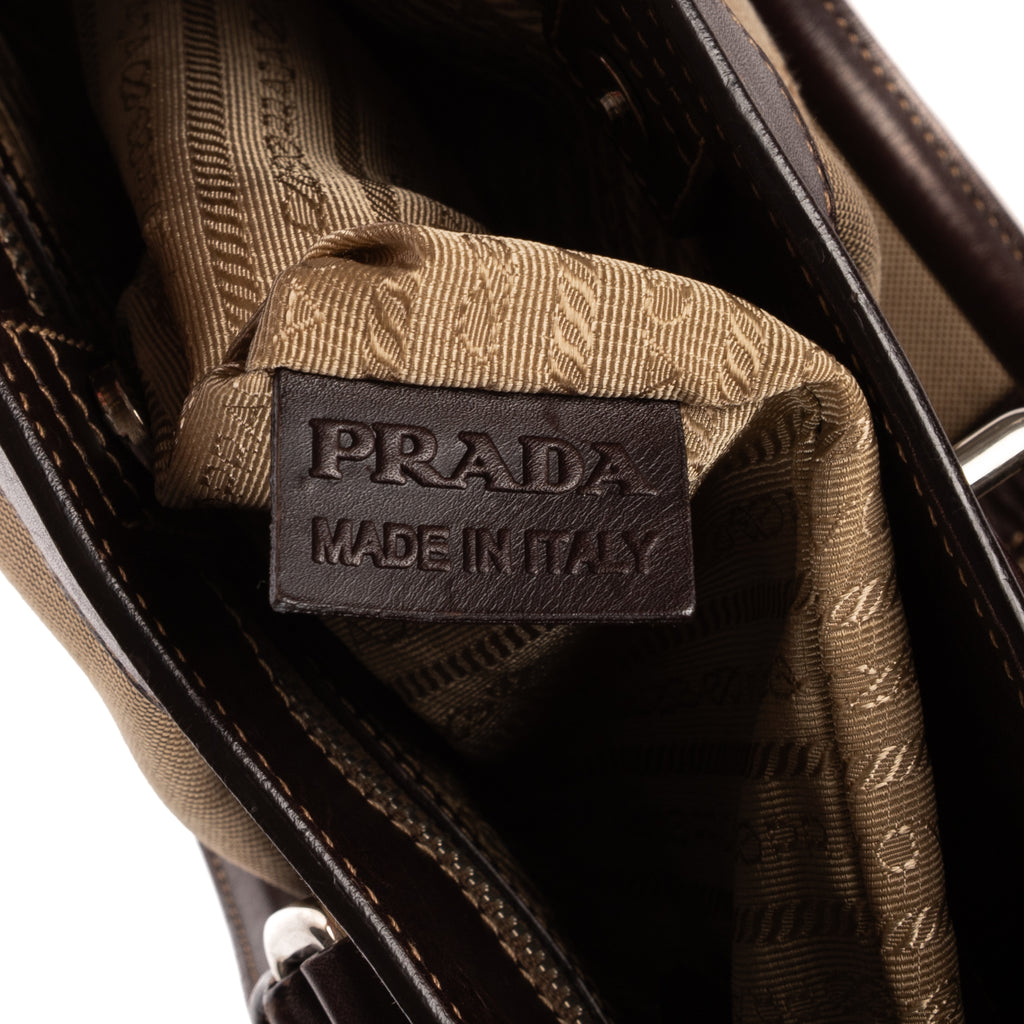 Shoulder Bag Jacquard Two Straps Tote Brown Jacquard Canvas