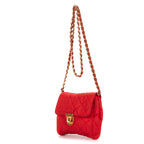 Shoulder Bag Tessuto Crossbody Red Quilted Nylon Canvas