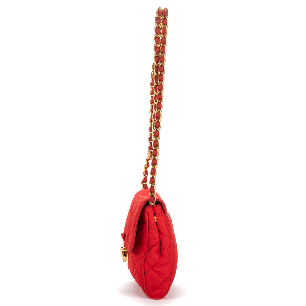 Shoulder Bag Tessuto Crossbody Red Quilted Nylon Canvas