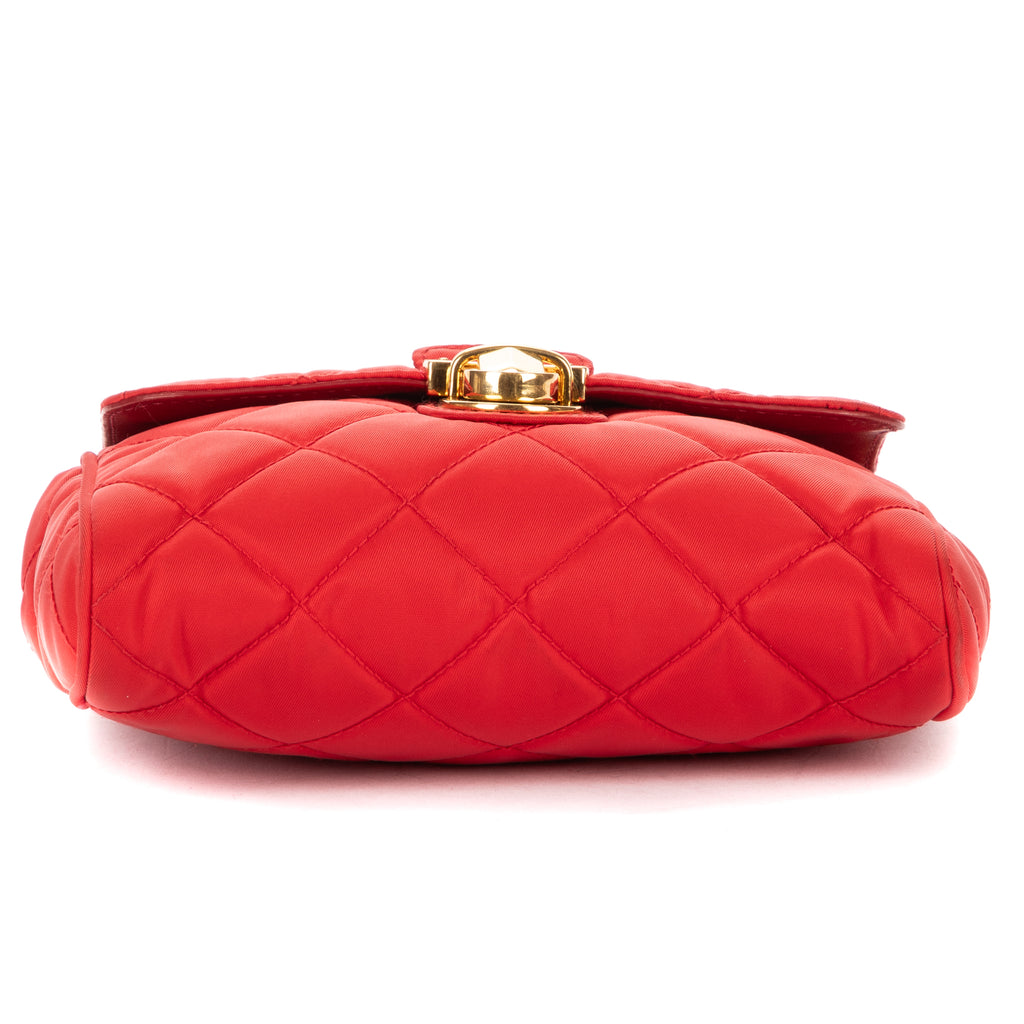 Shoulder Bag Tessuto Crossbody Red Quilted Nylon Canvas