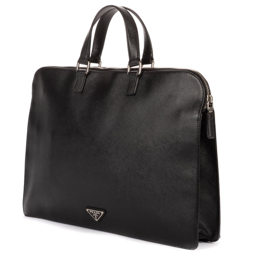 Handbag Business Bag Black Saffiano Lux Leather