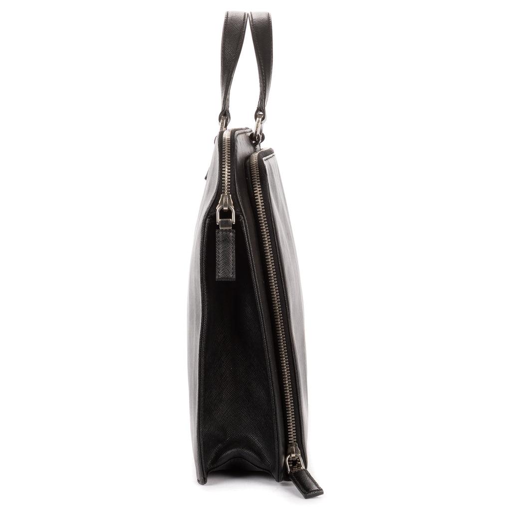 Handbag Business Bag Black Saffiano Lux Leather